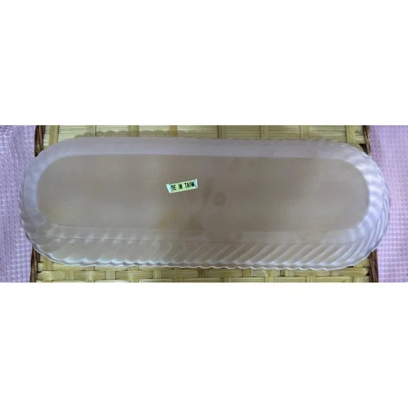 VINTAGE 4 PIECE PINK FROSTED GLASS BUTTERFLY PERFUME VANITY SET i3 - Picture 9 of 9